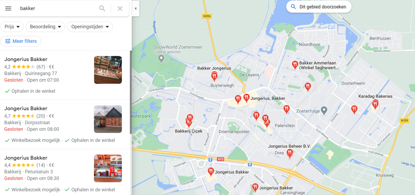 Concurrenten in je regio