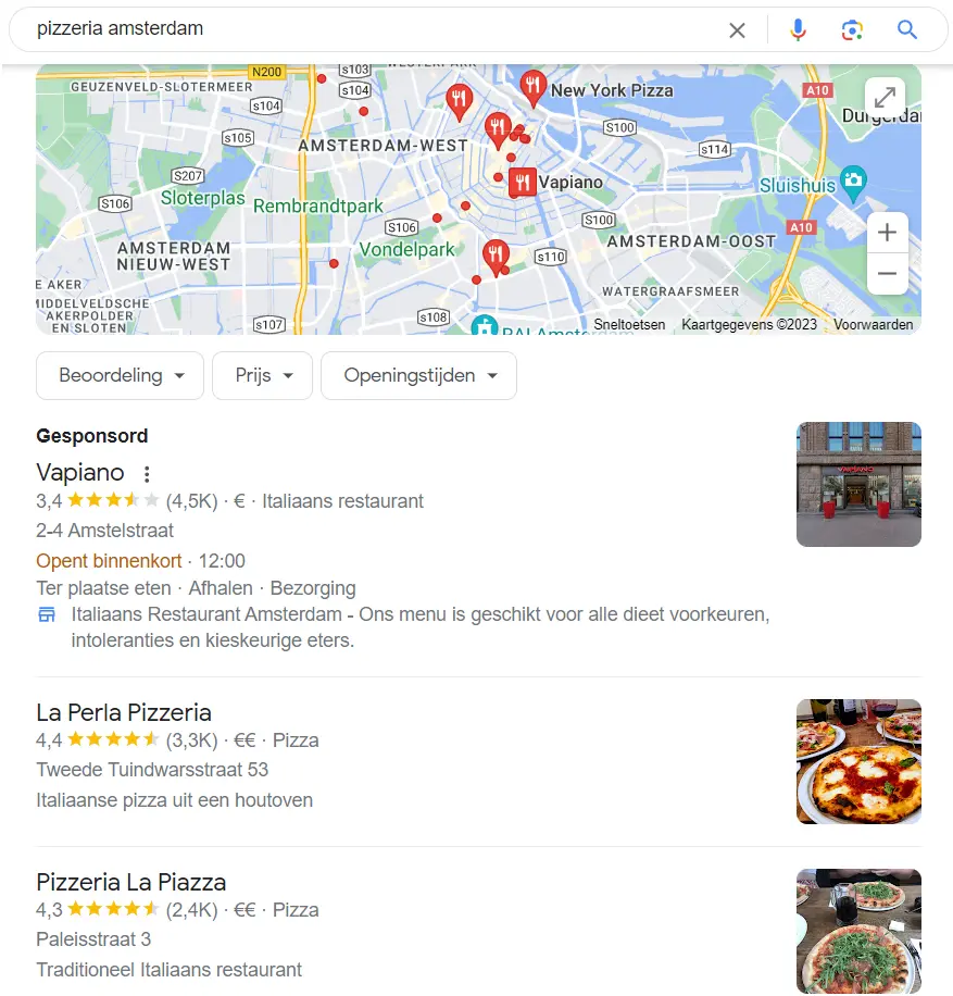 Lokale zoekresultaten in Google