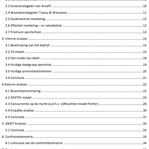 Strategisch marketingplan voorbeeld