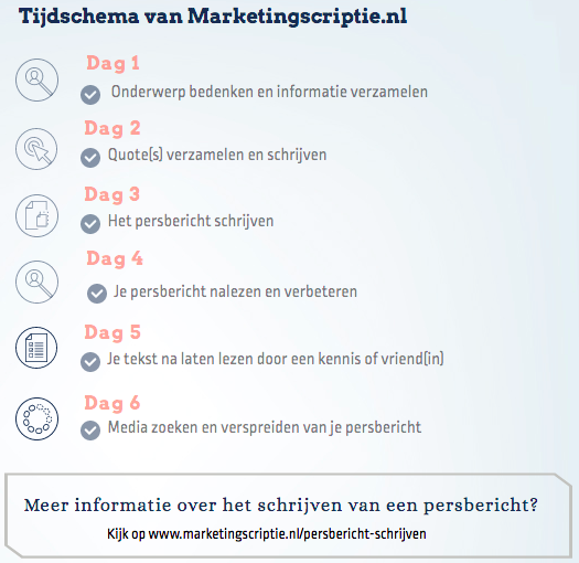 Tijdschema persbericht