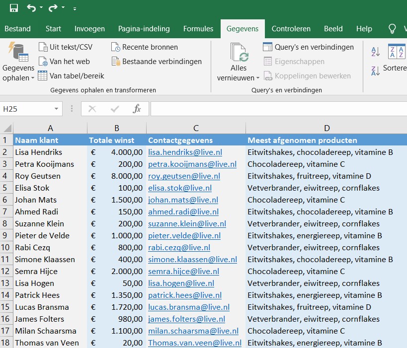 klantenanalyse Excel